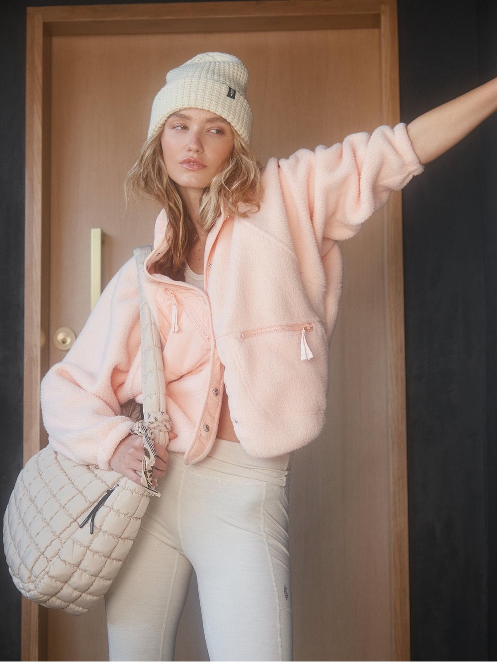 FP Movement by Free People Prism Pink Hit the Slopes Teddy Sherpa Jacket